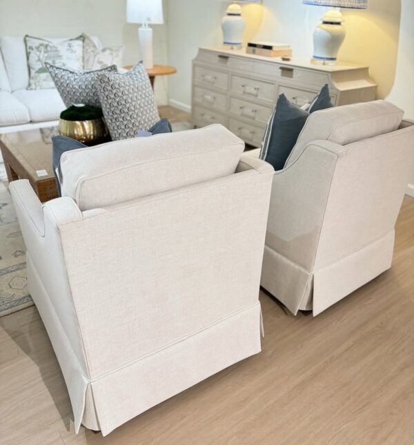 Larson arm swivel chair set in performance fabric Hailey bone  !- $1550 each - Image 2