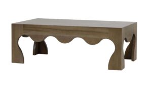 Chloe Wavy Coffee Table | straw wooden finish