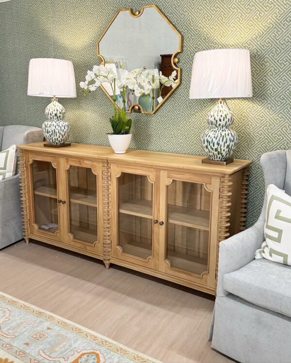 Milano 4-Door Glass Paneled Sideboard | Driftwood - Image 5