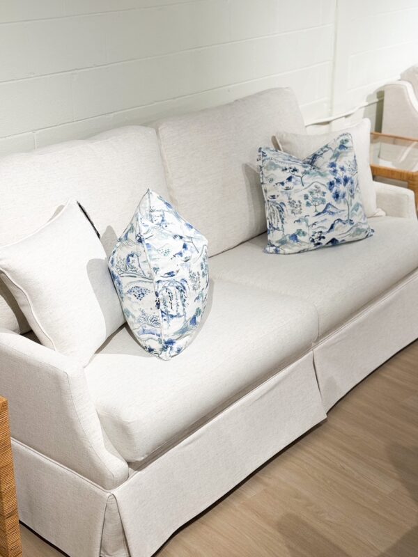 Poppy's Signature Julie 2 Over 2 Skirted Sofa | Nomad Snow | Studio Size