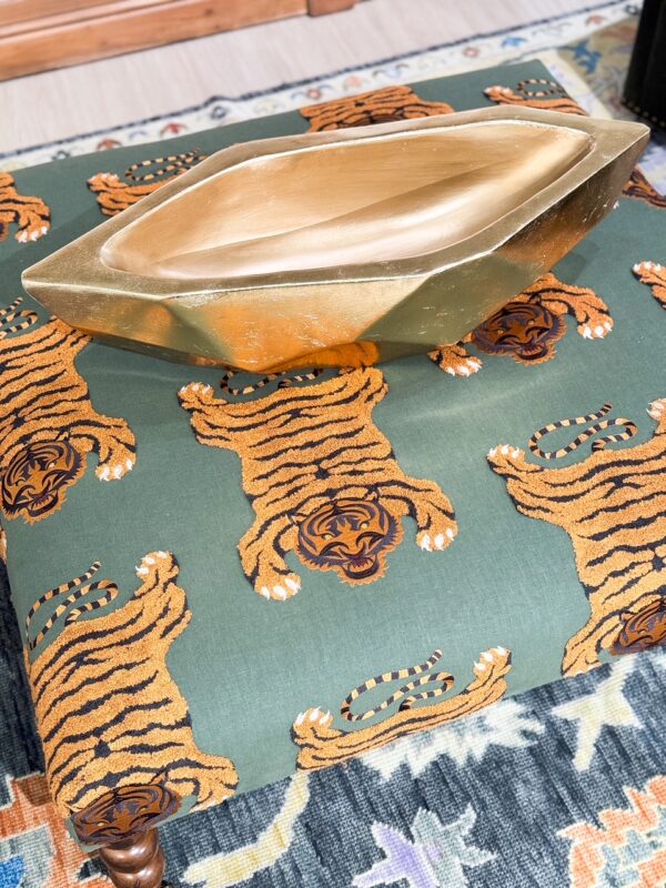 CR Laine Spool Leg Upholstered Ottoman | Tigers Eye - Image 3