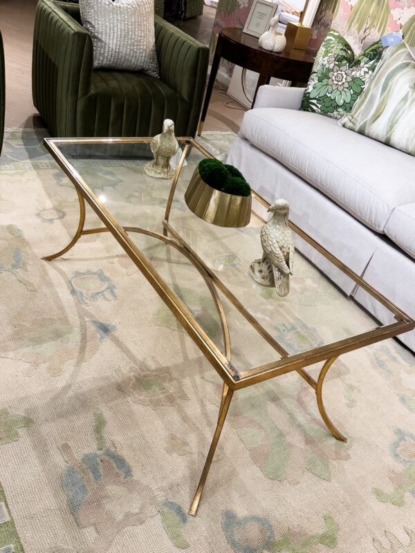 Alayna Gold Glass Top Coffee Table - Image 2