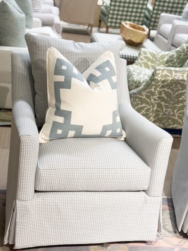 SINGLE Guilford Swivel Glider Chair | Houndstooth Mist | one left!