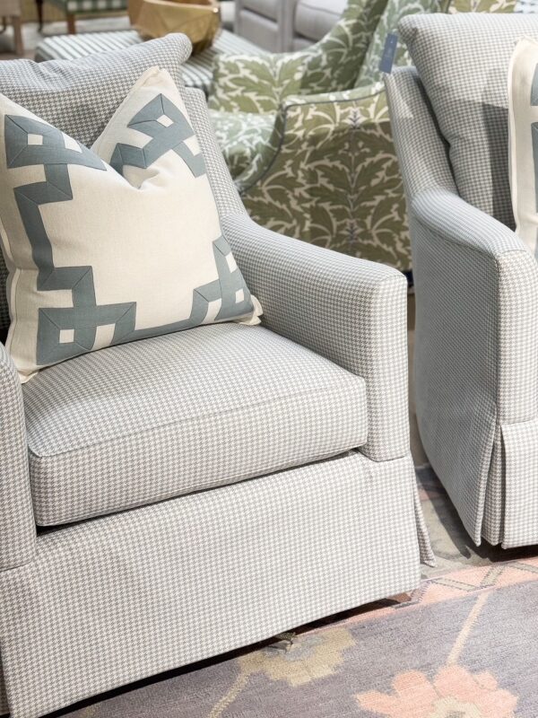 SINGLE Guilford Swivel Glider Chair | Houndstooth Mist | one left! - Image 2