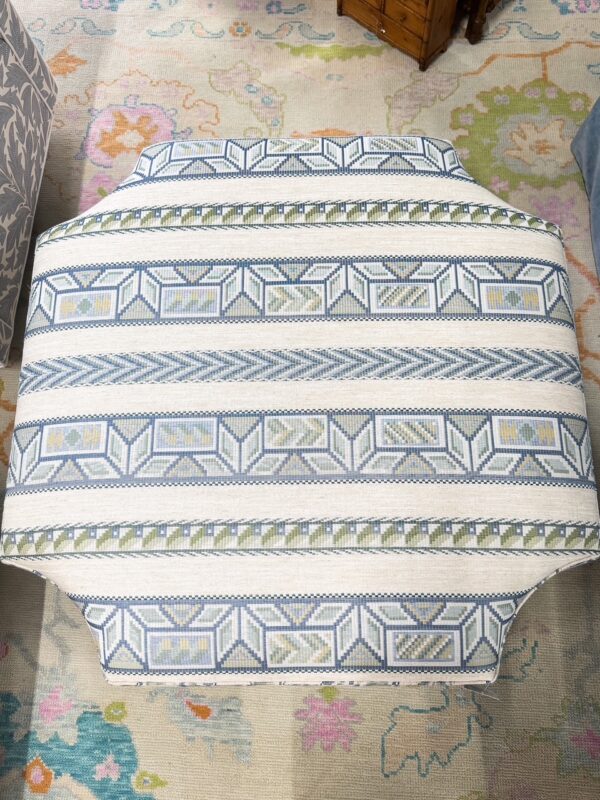 Upholstered Furrow Ottoman w/ Nail Head Trim | Ritchie Seaglass - Image 5