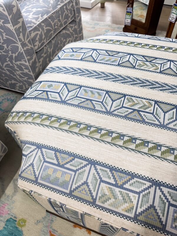 Upholstered Furrow Ottoman w/ Nail Head Trim | Ritchie Seaglass - Image 4
