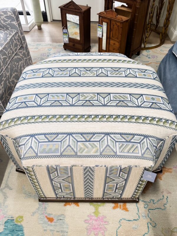 Upholstered Furrow Ottoman w/ Nail Head Trim | Ritchie Seaglass - Image 2
