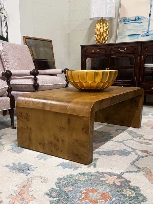 Richmond Dark Burl Wood Waterfall Coffee Table