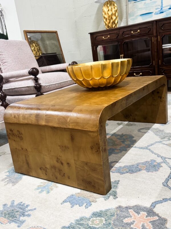 Richmond Dark Burl Wood Waterfall Coffee Table - Image 2