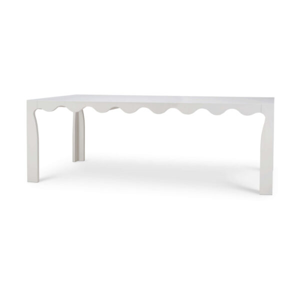 Chloe Wavy 84" Dining Table | True White