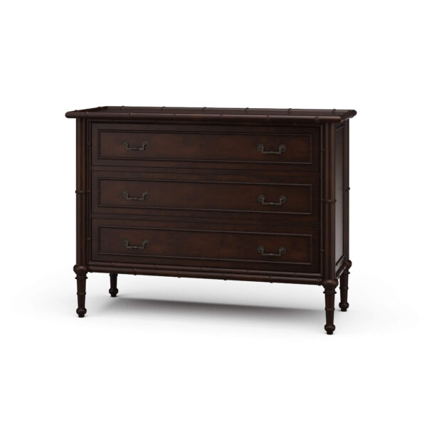 Martinique Faux Bamboo 3 Drawer Dresser | Teak Brown