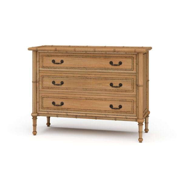 Martinique Faux Bamboo 3 Drawer Dresser | Driftwood