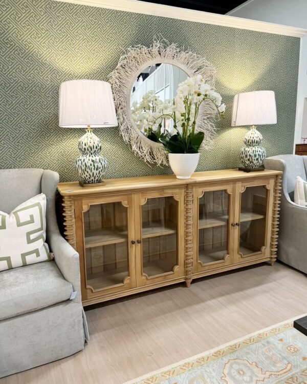 Milano 4-Door Glass Paneled Sideboard | Driftwood - Image 2
