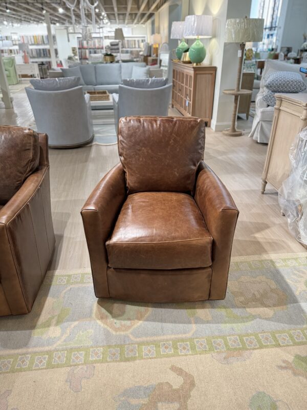 Custom set of leather swivel chairs CRLAINE $2950 each - Image 2