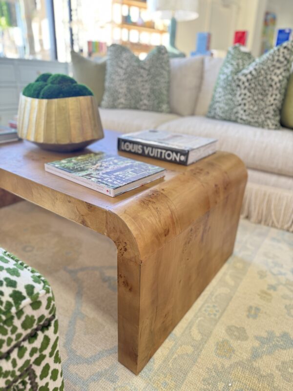 Richmond Dark Burl Wood Waterfall Coffee Table - Image 5