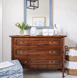 Martinique Faux Bamboo 3 Drawer Dresser | Teak Brown
