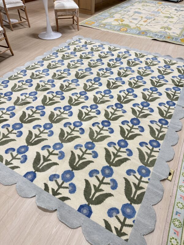 8 x 10  Turkish rug floral blues and greens