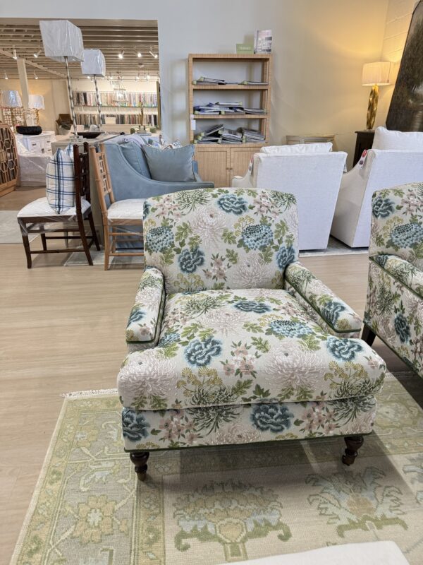 Set of two poppy stationary chairs in fabric welted in green   Velvet - Image 4