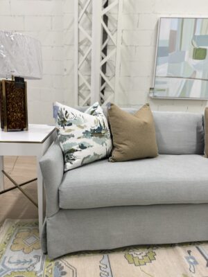 Lee Industries 3 Over 1 Memory Down Skirted Sofa | Gentry Spa