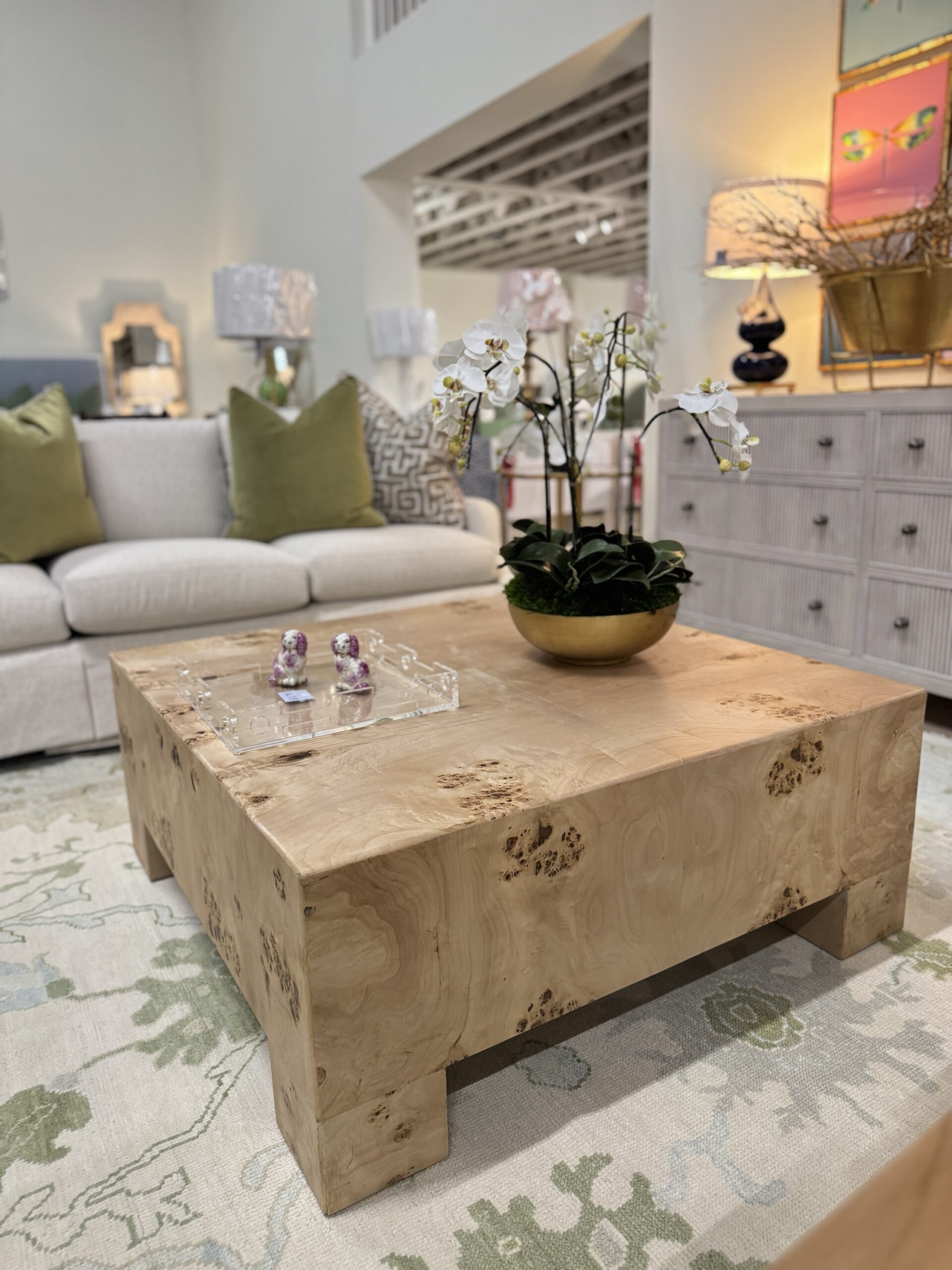 Turk Square burlwood coffee table - Image 3