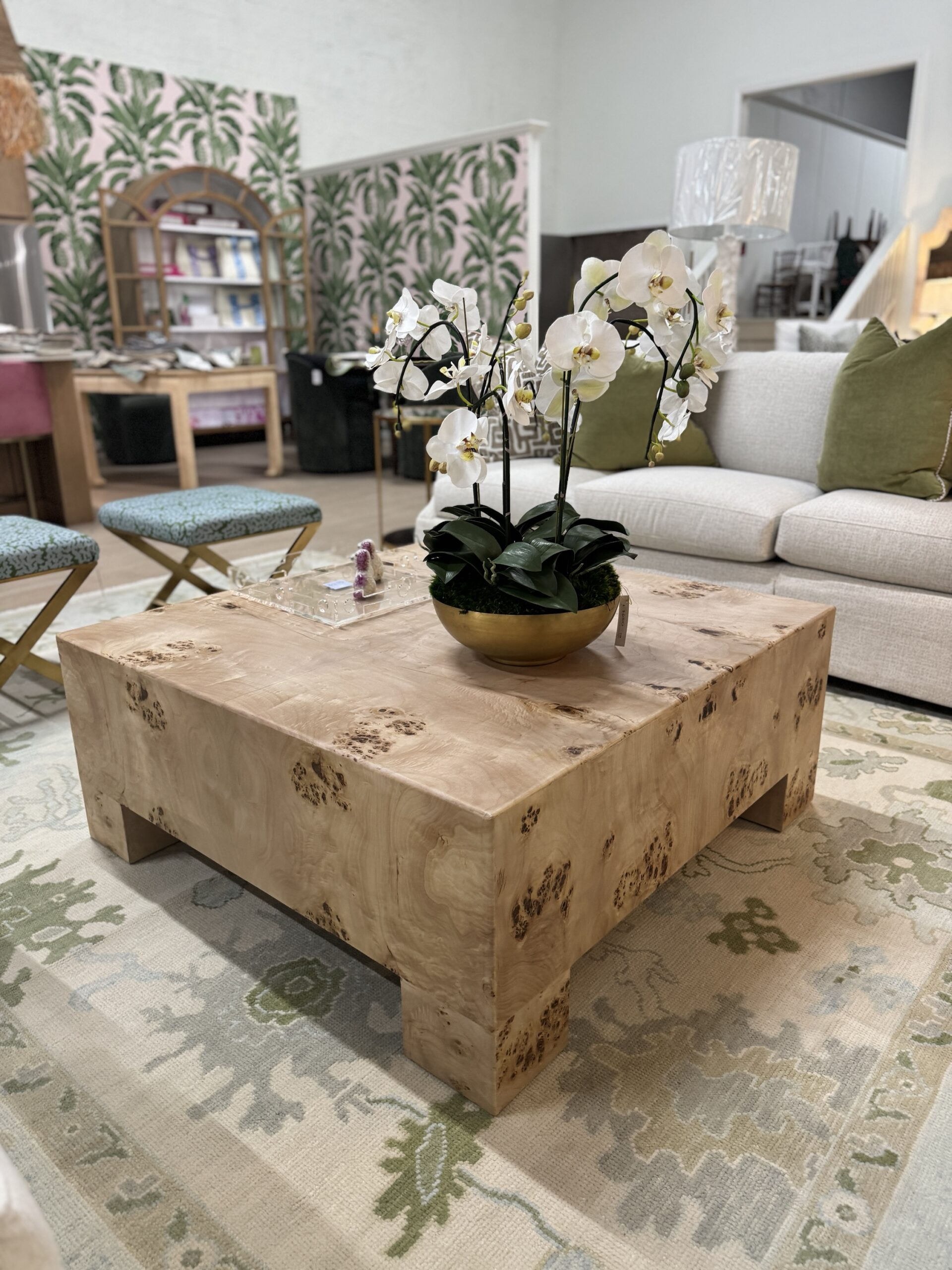 Turk Square burlwood coffee table - Image 2