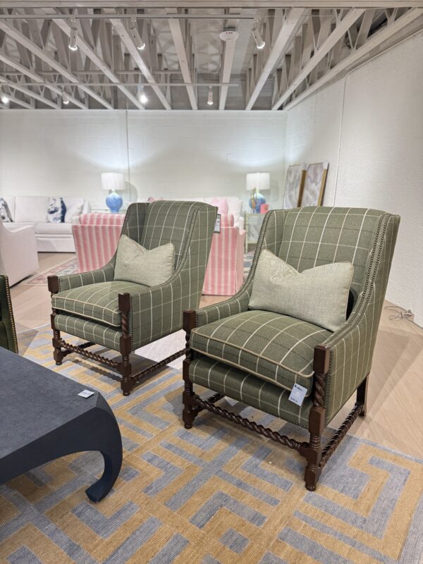 Set of kincaid wool Harrington with brass nailheads and wooden legs 

$2900 each