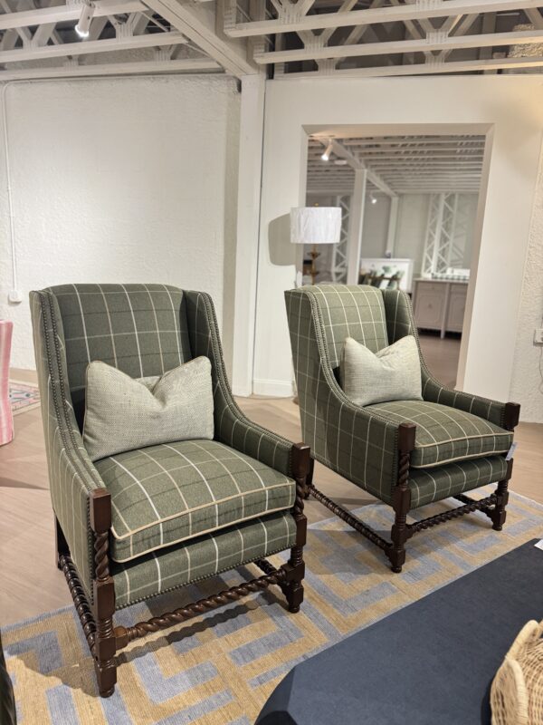 Set of kincaid wool Harrington with brass nailheads and wooden legs 

$2900 each - Image 4