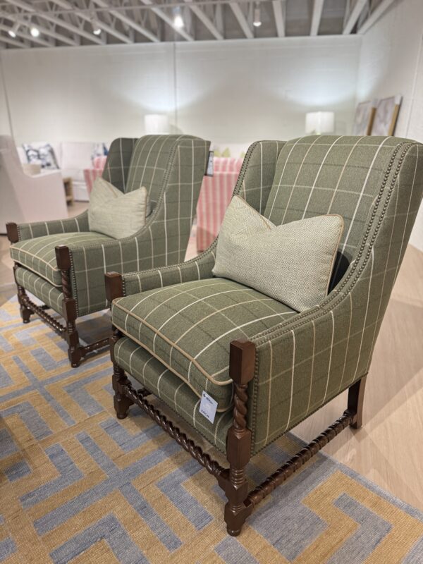 Set of kincaid wool Harrington with brass nailheads and wooden legs 

$2900 each - Image 2