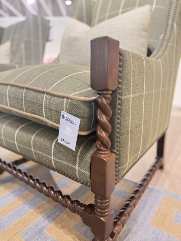 Set of kincaid wool Harrington with brass nailheads and wooden legs 

$2900 each - Image 7