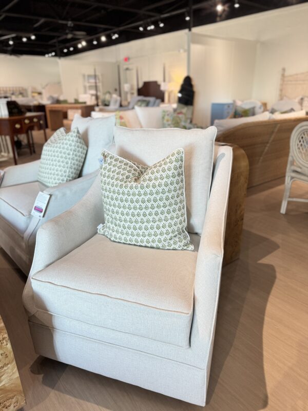Poppy’s line AM swivel & rock chair and bleach cleanable fabric revolution Hailey bone - Image 3