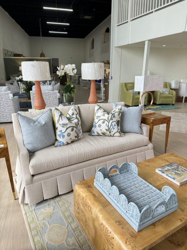 CR Laine Abingdon 2 Over 1 Skirted Sofa | Sunbrella Ruthie Sand - Image 9