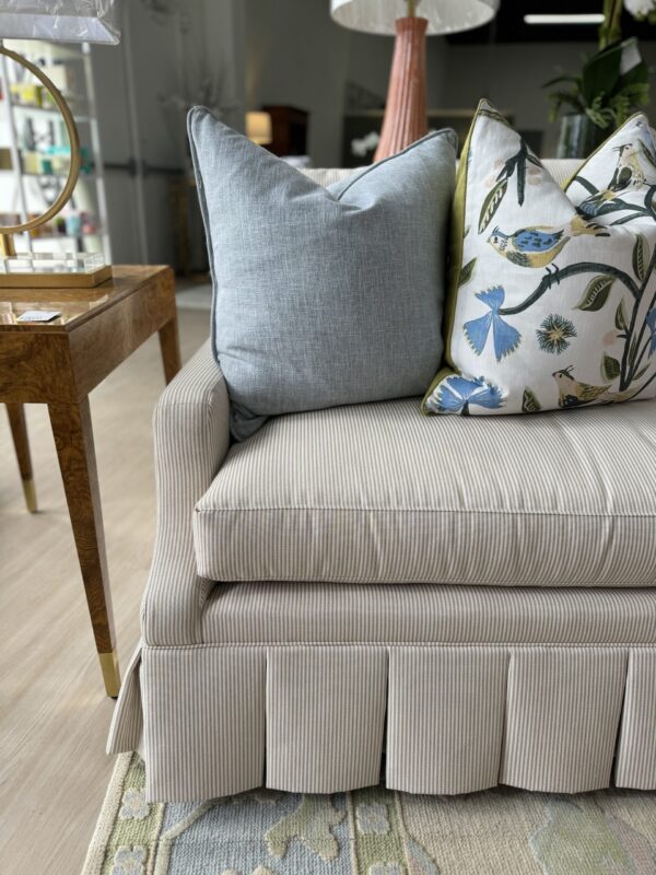 CR Laine Abingdon 2 Over 1 Skirted Sofa | Sunbrella Ruthie Sand - Image 2