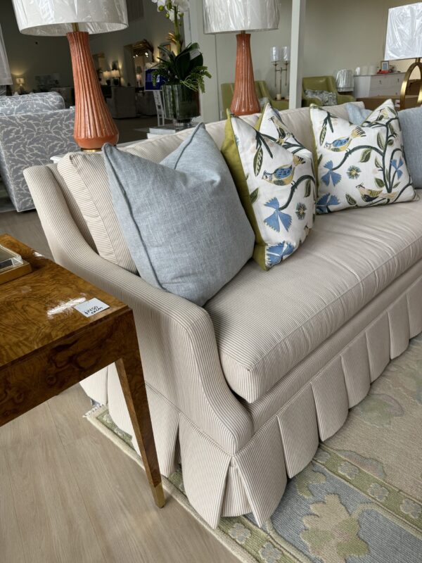 CR Laine Abingdon 2 Over 1 Skirted Sofa | Sunbrella Ruthie Sand - Image 3