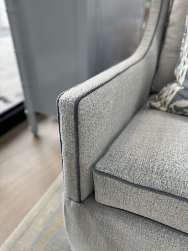 Set of (2) Lee Industries Swivel Glide Memory Down Chairs | Solstice Beach w/ McKenzie Lake Welting - Image 4