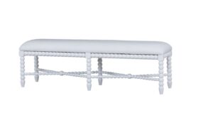 Cholet medium white upholstered Bench | True White