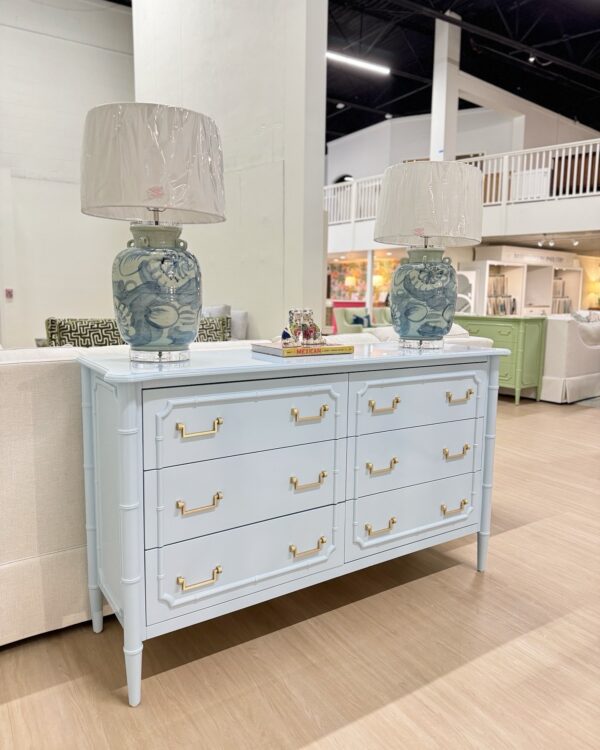 Poppy's Signature Bradley  6 Drawer Faux Bamboo Dresser lacquered in BM Grand Rapids - Image 7