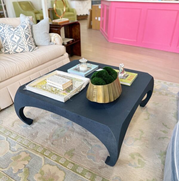 Worth navy blue linen wrapped cocktail table - Image 10