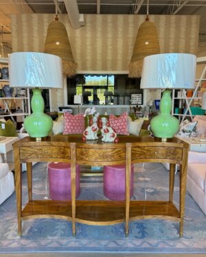 Serpentine Burl console table