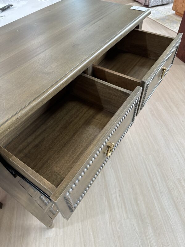 Cholet tall 5 drawer dresser in straw  stain finish and gold hardware - Image 3