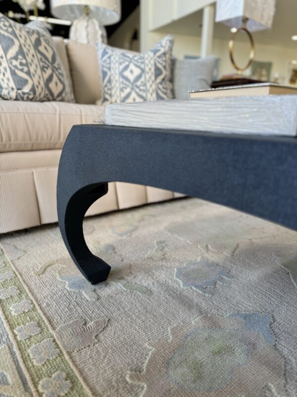 Worth navy blue linen wrapped cocktail table - Image 3