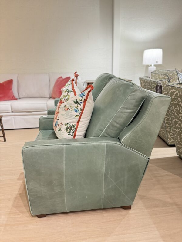 CRLAINE Genuine green Leather Manual Recliner with reverse welt | $3400 each | mont blanc rainforest - Image 7