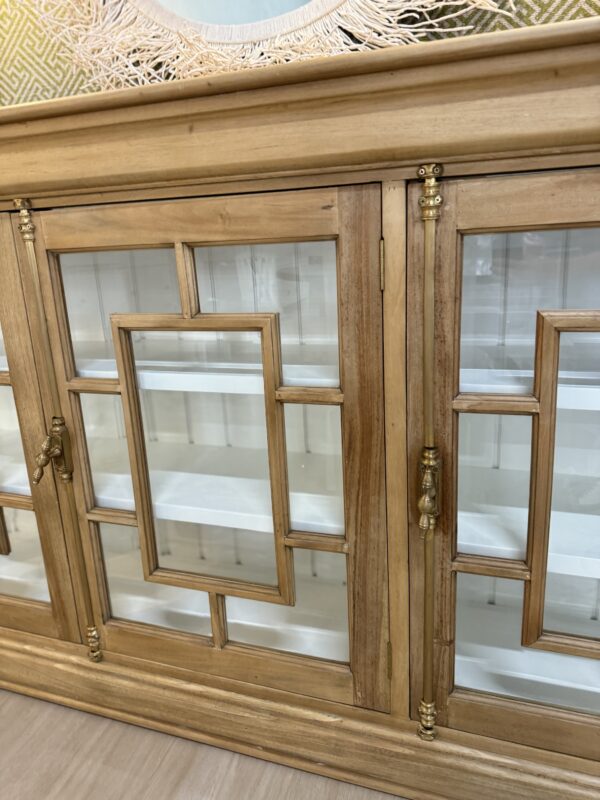 Bruges 3 door credenza in driftwood with white interior - Image 5