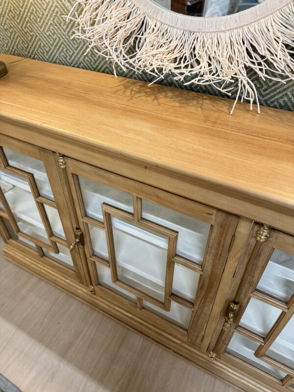 Bruges 3 door credenza in driftwood with white interior - Image 2