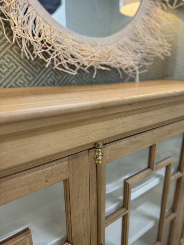 Bruges 3 door credenza in driftwood with white interior - Image 4