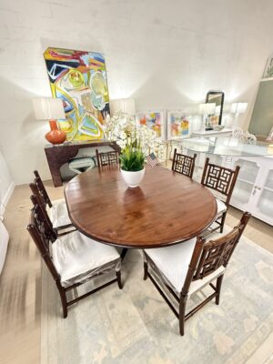 Vintage Handmade Englishman’s dining room table with one leaf