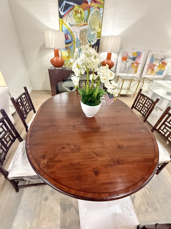 Vintage Handmade Englishman’s dining room table with one leaf - Image 6