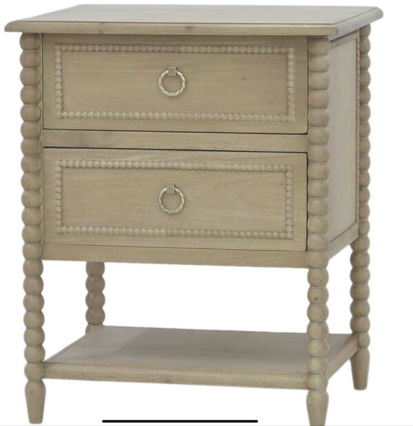 Set of (2) Cholet 2 Drawer Bed Side Tables | Fruitwood