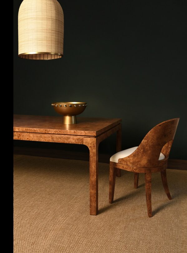 Dark burlwood Adam’s dining room table - Image 3