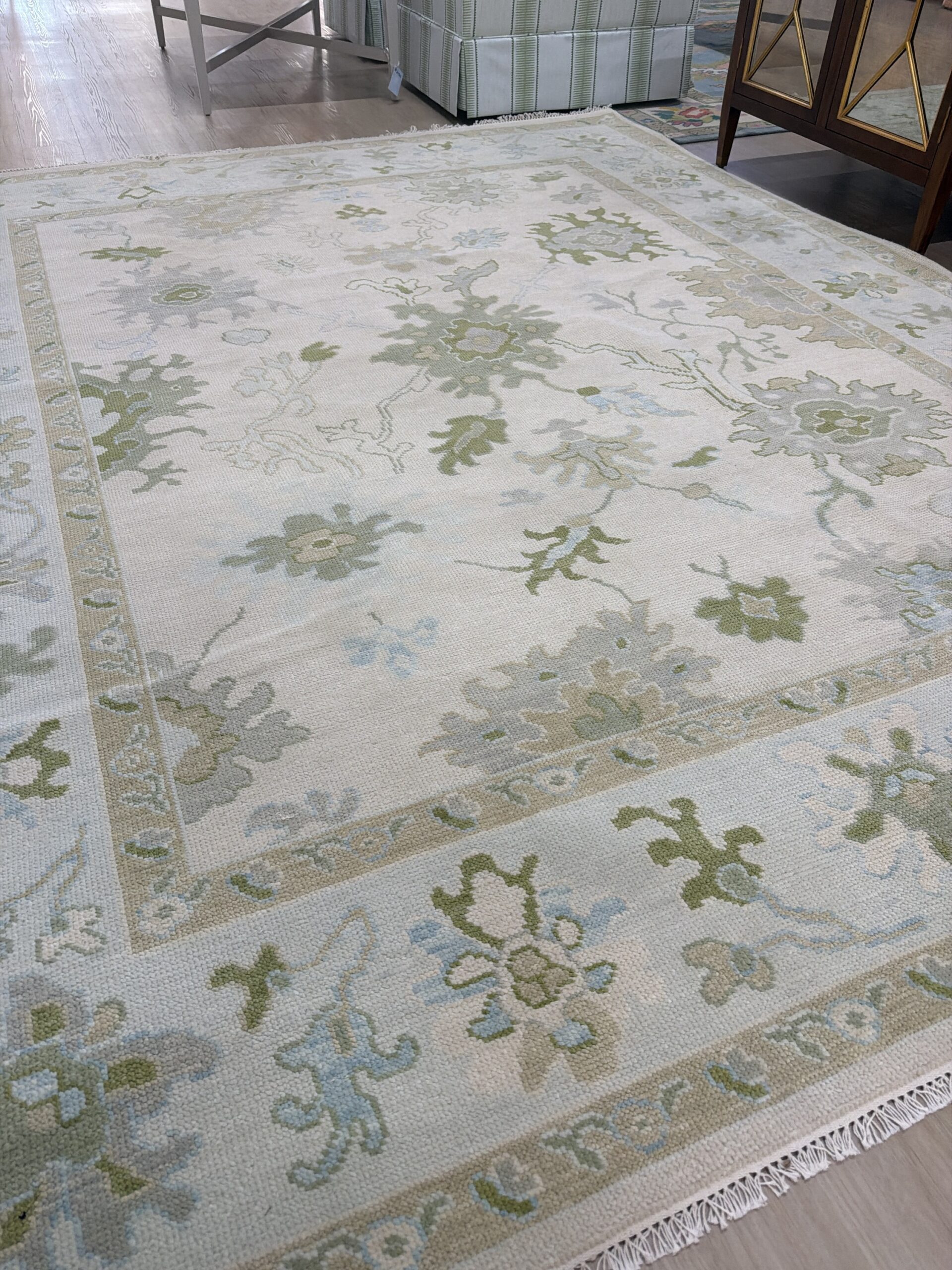 8 x 10 Turkish rug blues and greens - Image 4