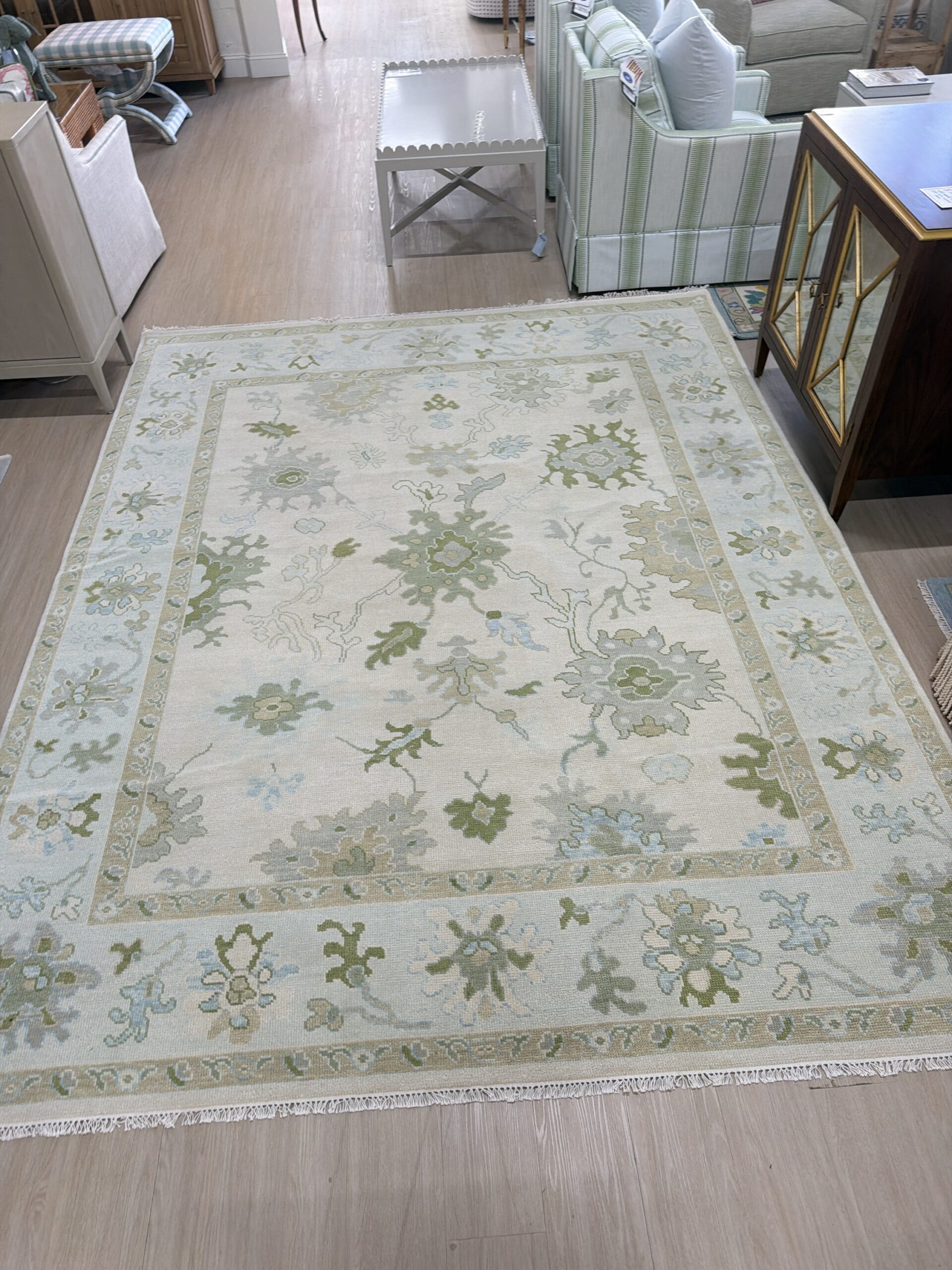 8 x 10 Turkish rug blues and greens - Image 3